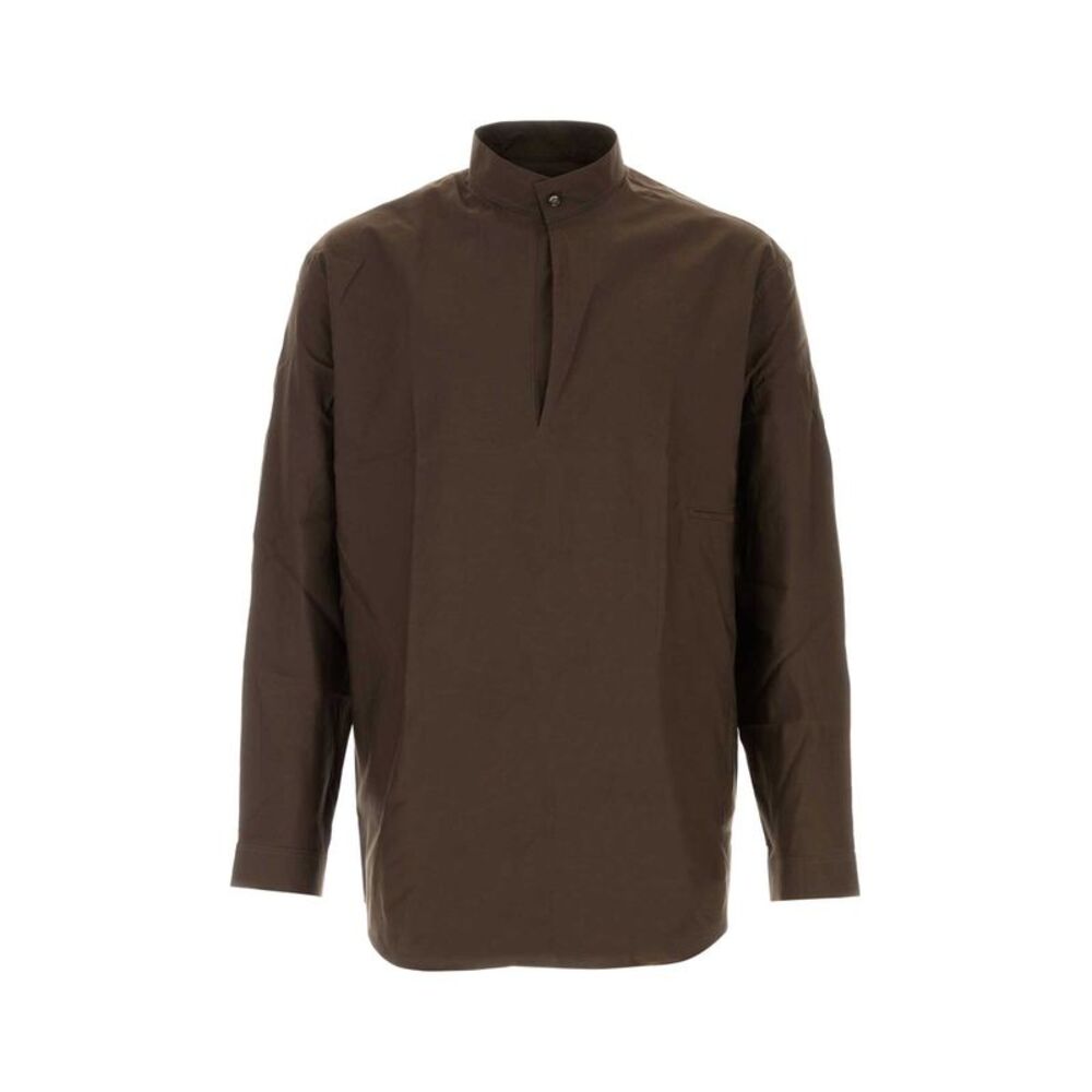 Lemaire Men Chocolate Poplin Shirt